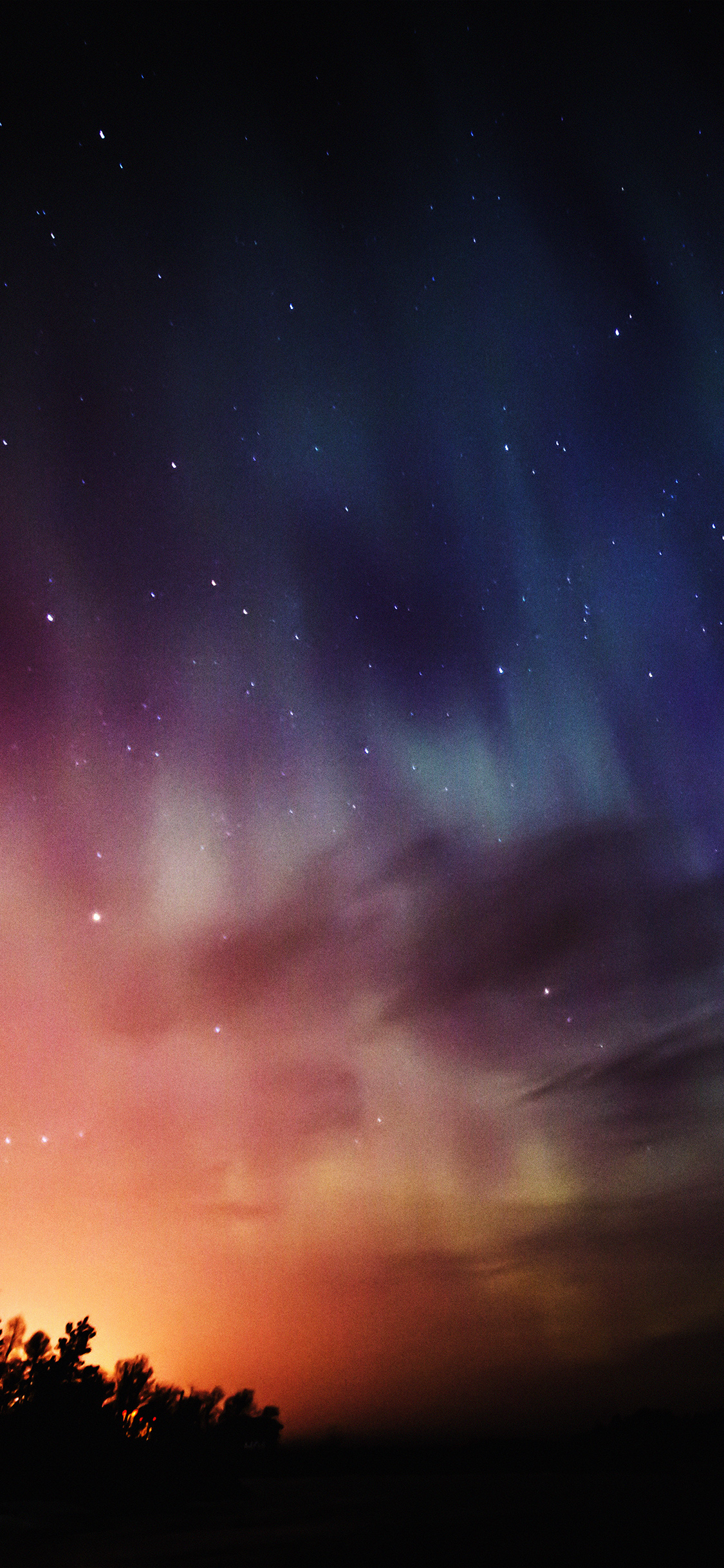 iPhone X wallpaper. sky aurora night stars wonderful rainbow