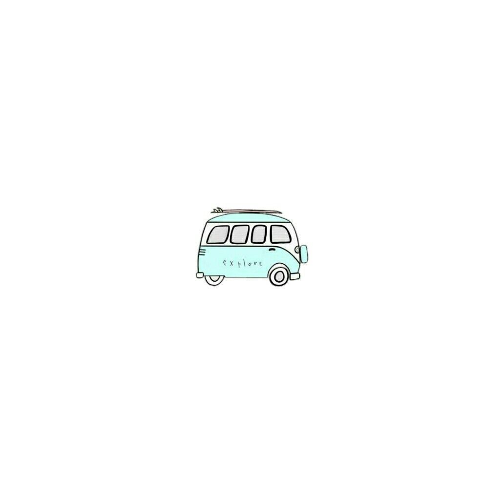 A small blue van with the words 'van life' written on it - Doodles