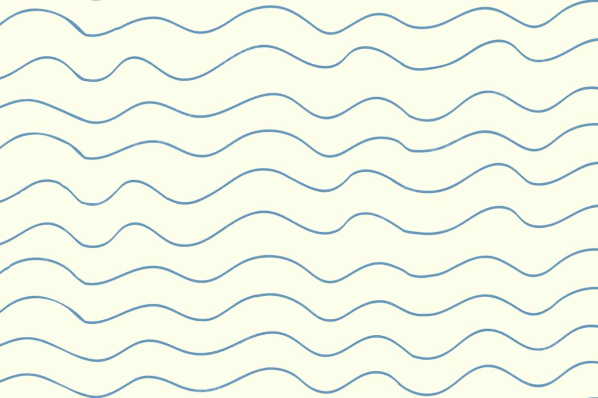 A pattern of blue waves on a yellow background - Doodles
