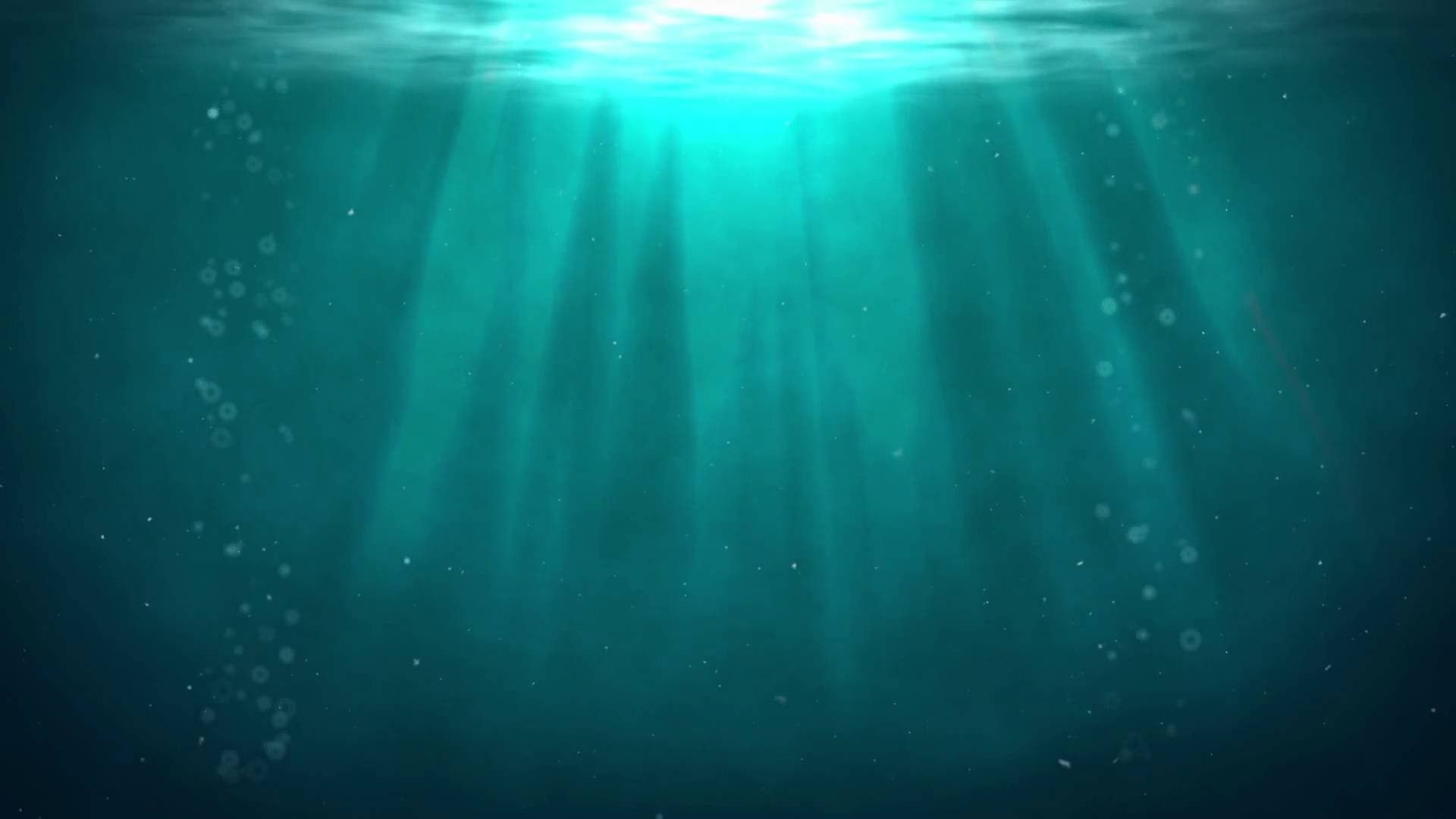 Underwater background with sunbeams and air bubbles. Loopable. 4K - Underwater