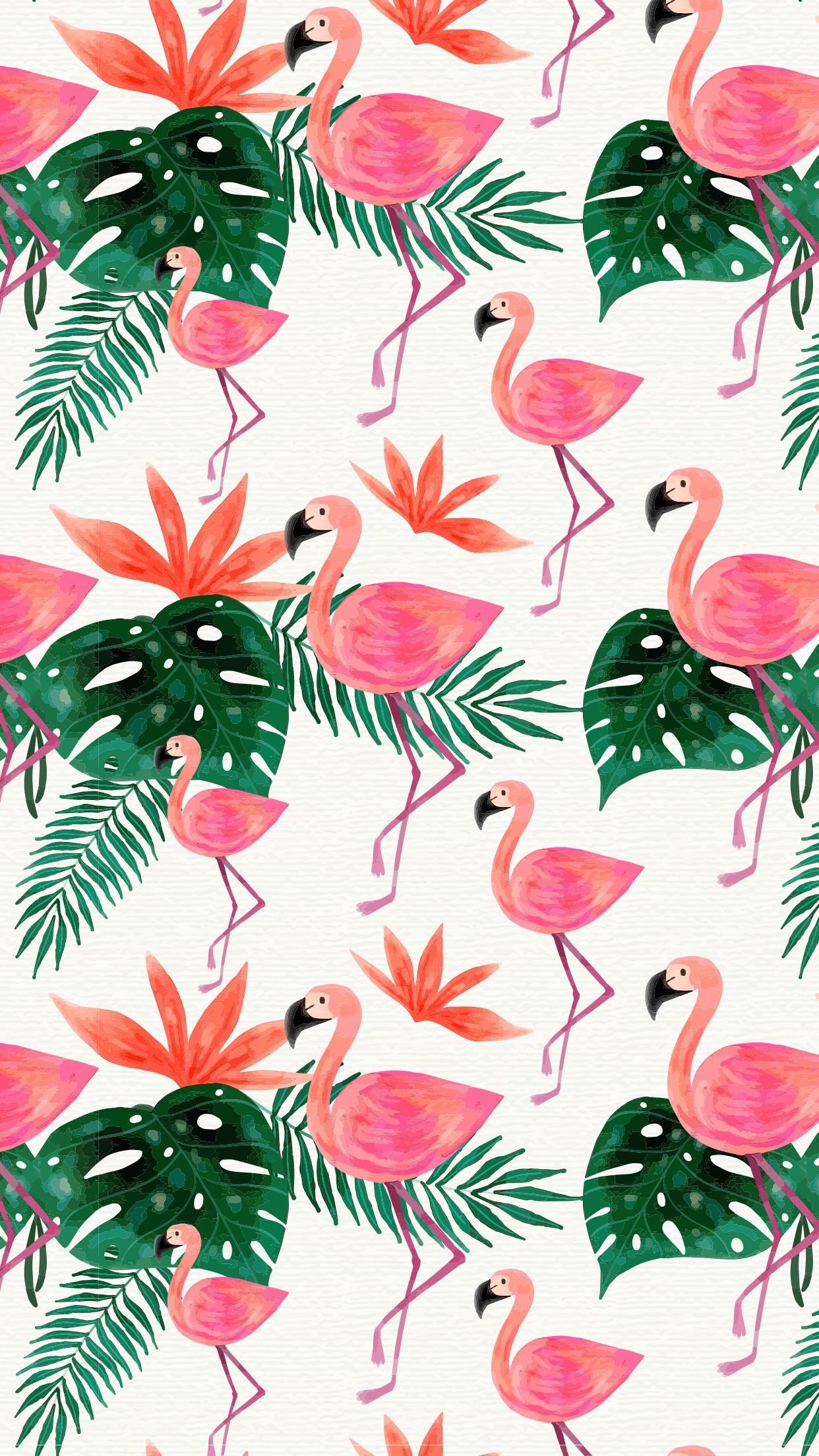 Watercolor #flamingo cuteness mobile wallpaper - #tropical #pink #green. Flamingo wallpaper, Pink wallpaper background, Screen savers wallpaper