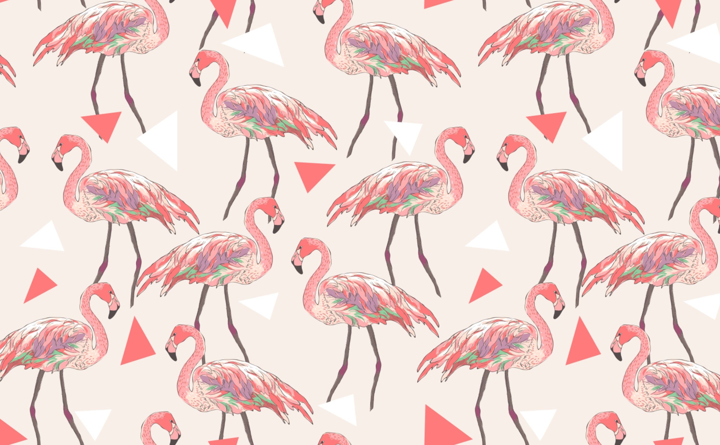 A pattern of pink flamingos on white background - Flamingo