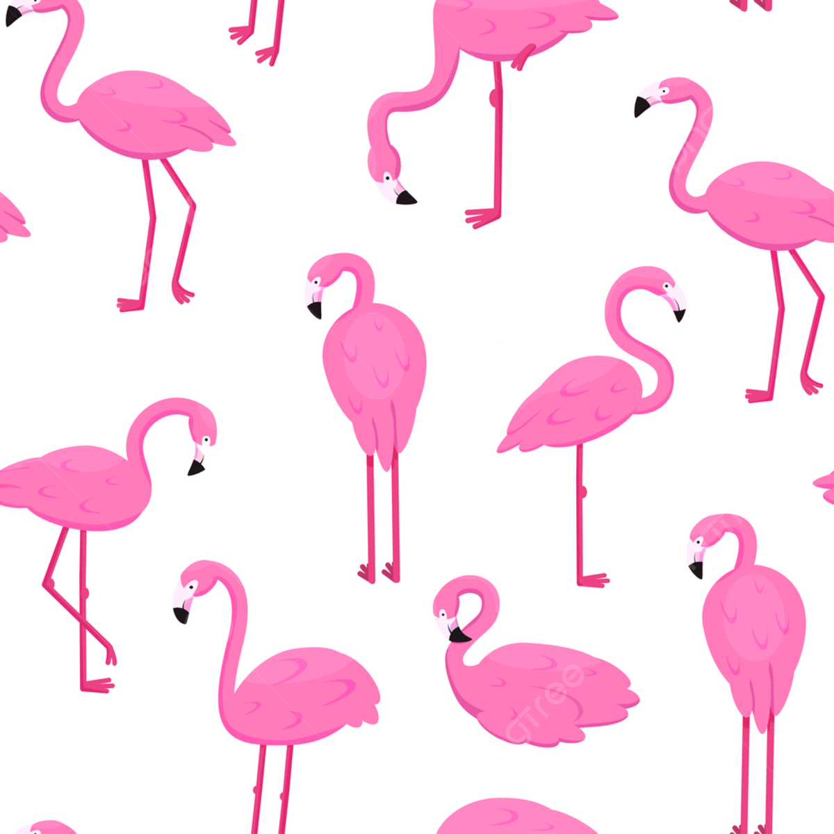 A pattern of pink flamingos on white - Flamingo