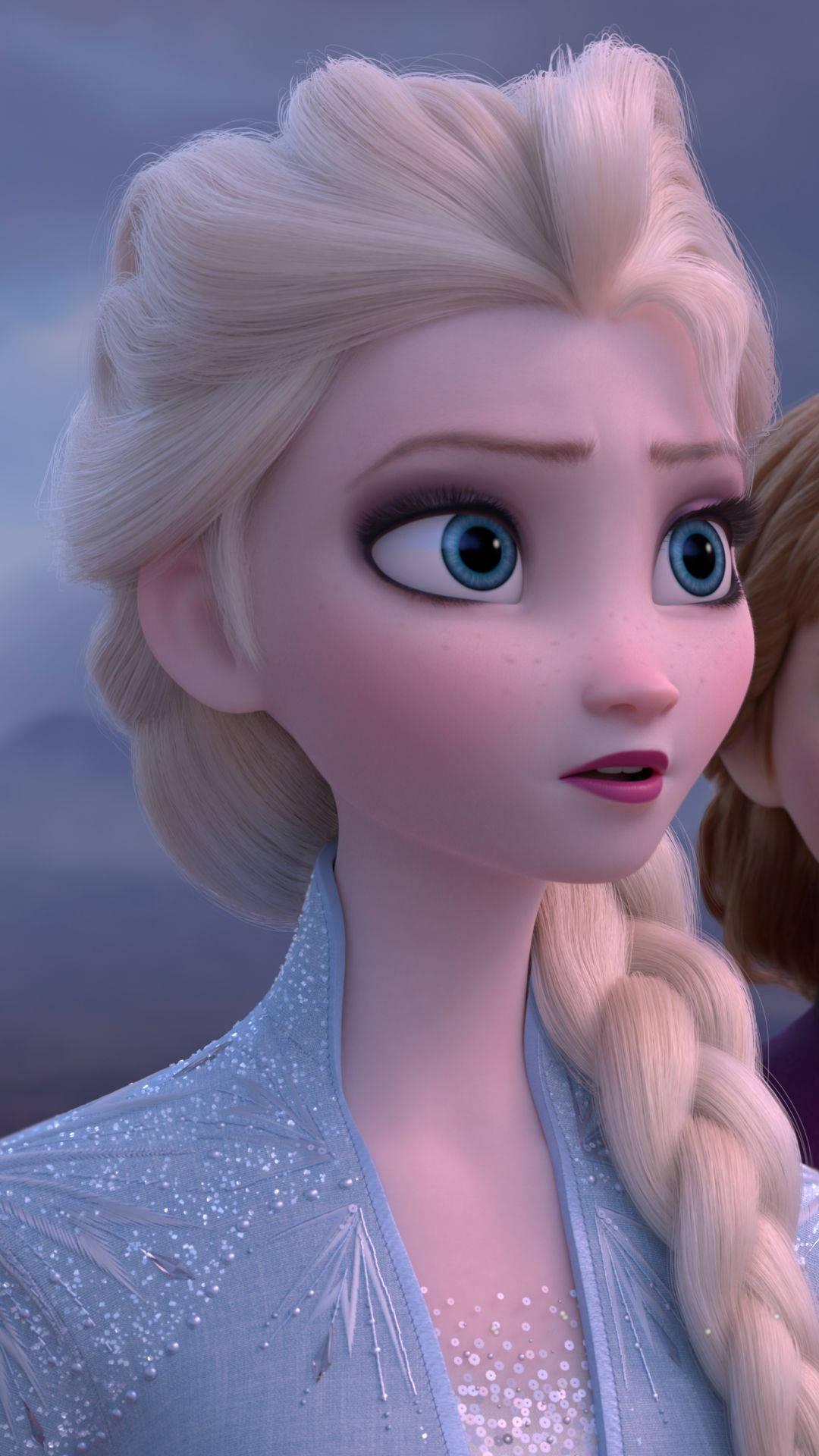 Elsa from Frozen 2 movie with blue eyes and blonde hair - Elsa