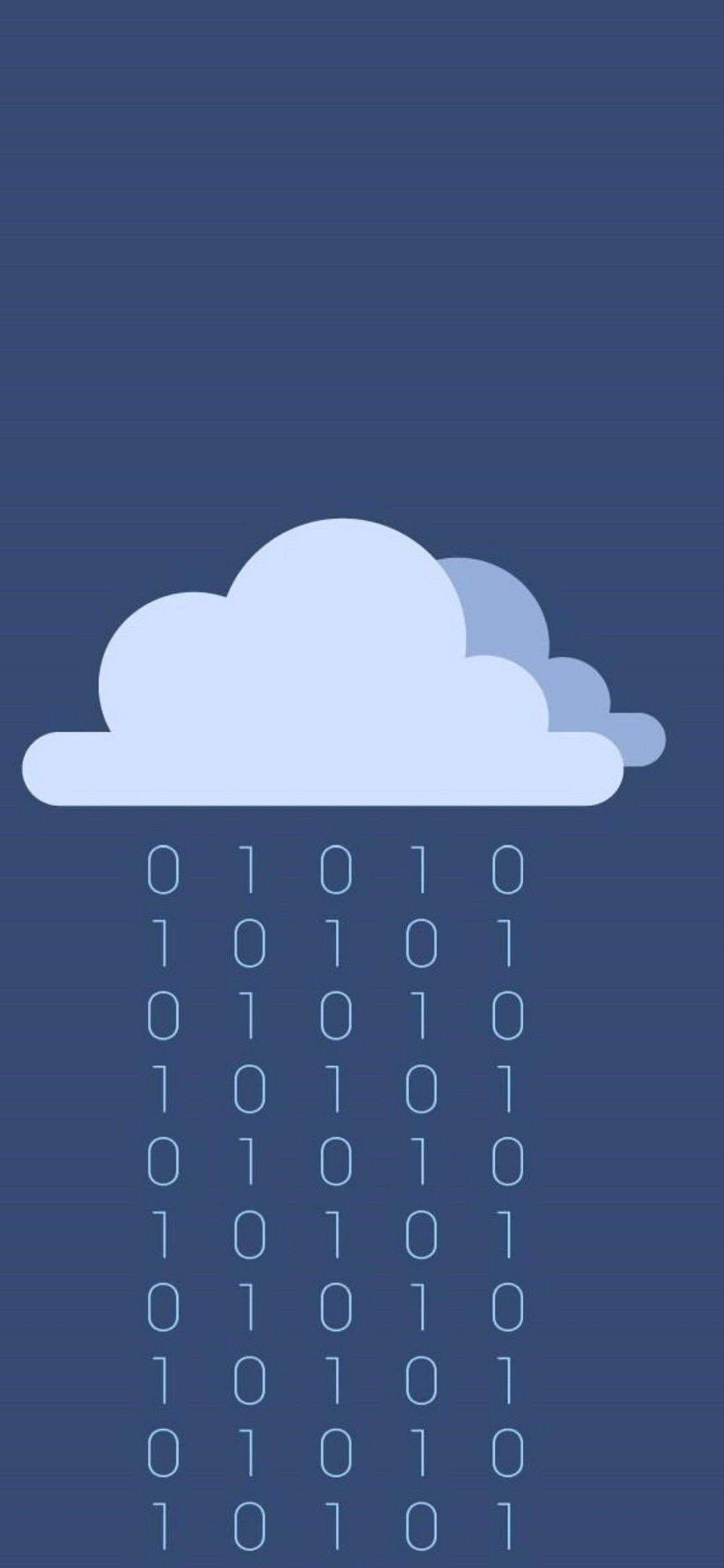 A cloud with binary code falling from it - Non binary