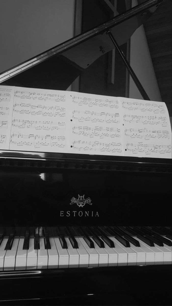 Estonia black and white grand piano. Black and white photo wall, Black and white aesthetic, Black and white wall art