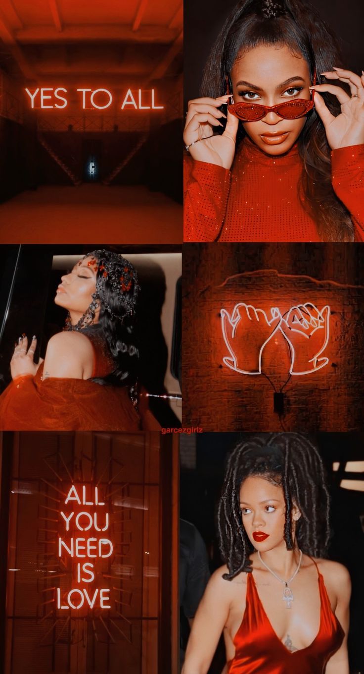 Nicki Minaj Beyoncé Rihanna red wallpaper. Bad girl wallpaper, Black aesthetic wallpaper, Ed. Bad girl wallpaper, Nicki minaj picture, Black aesthetic wallpaper