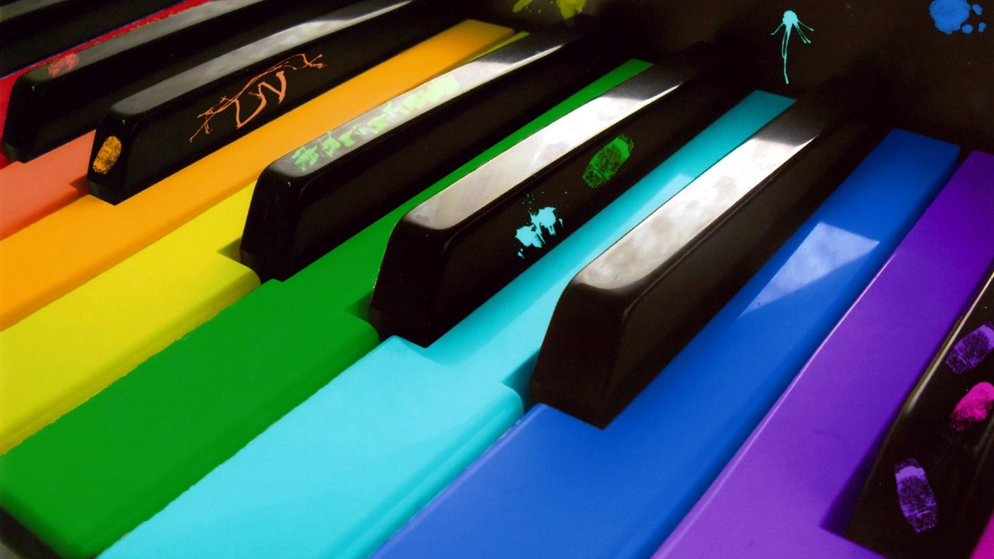 A colorful piano with different colored keys - Piano