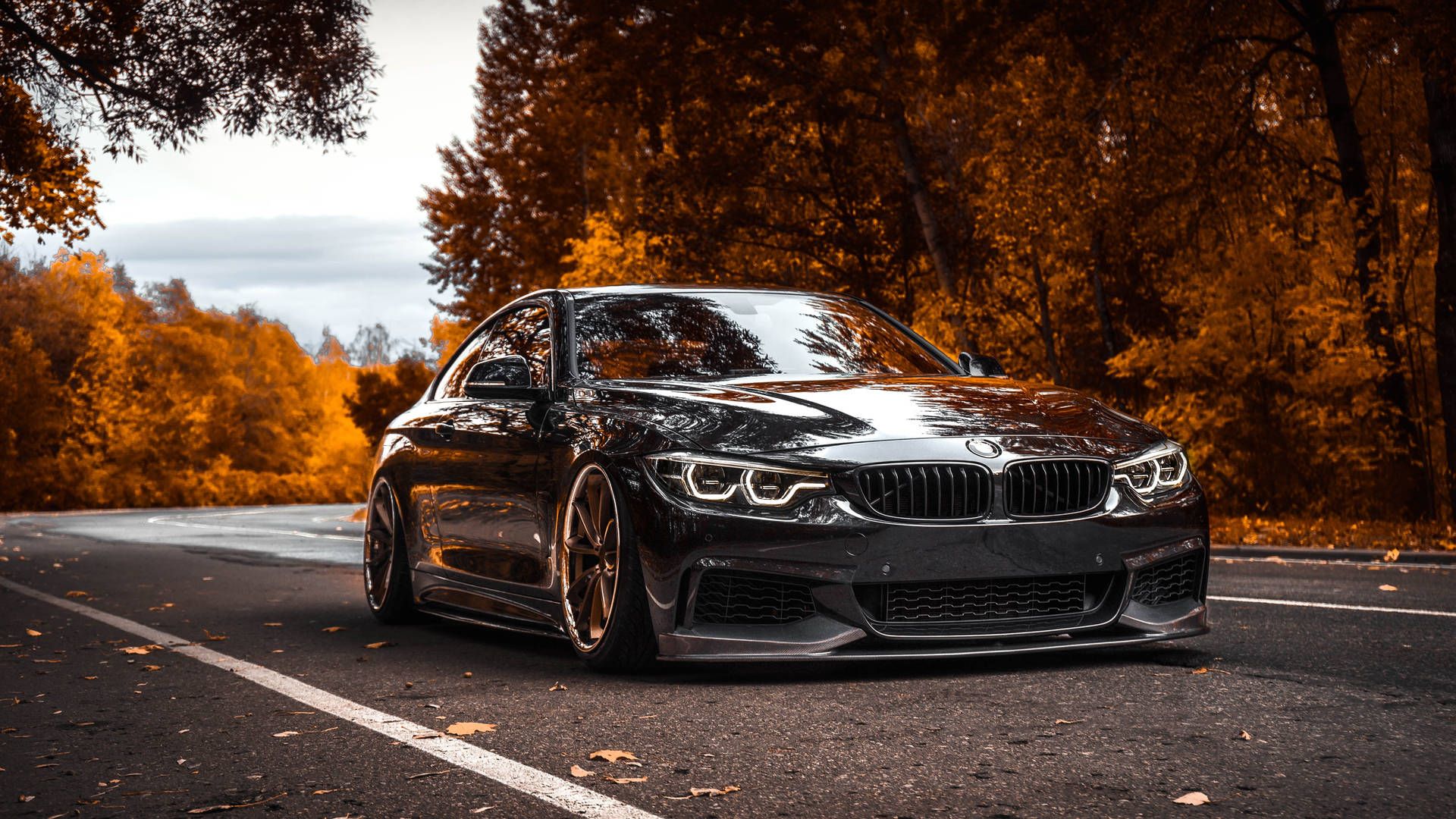 Black BMW 4 series on the road - BMW