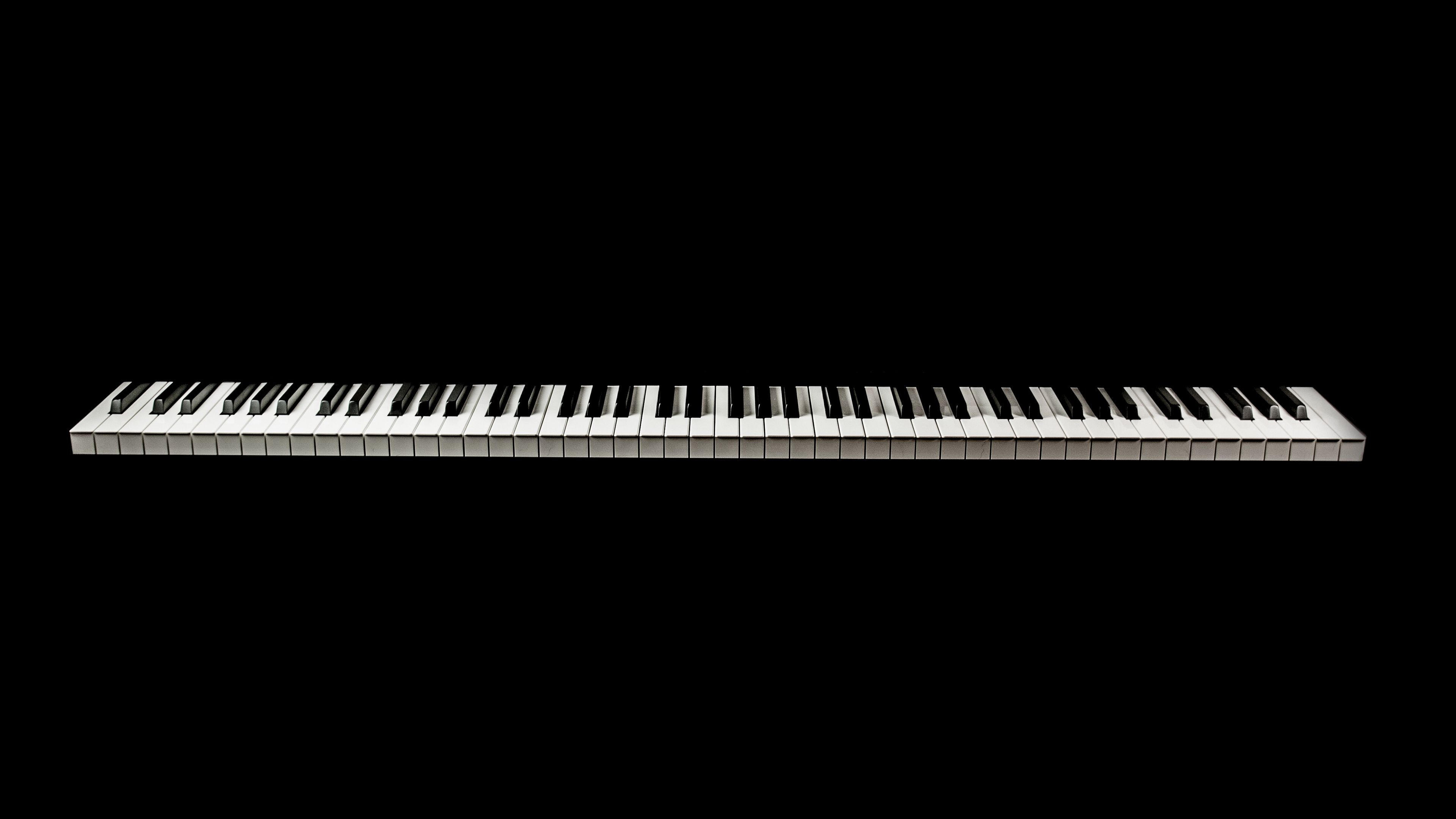 Wallpaper / keys, piano, black, dark, 4k free download