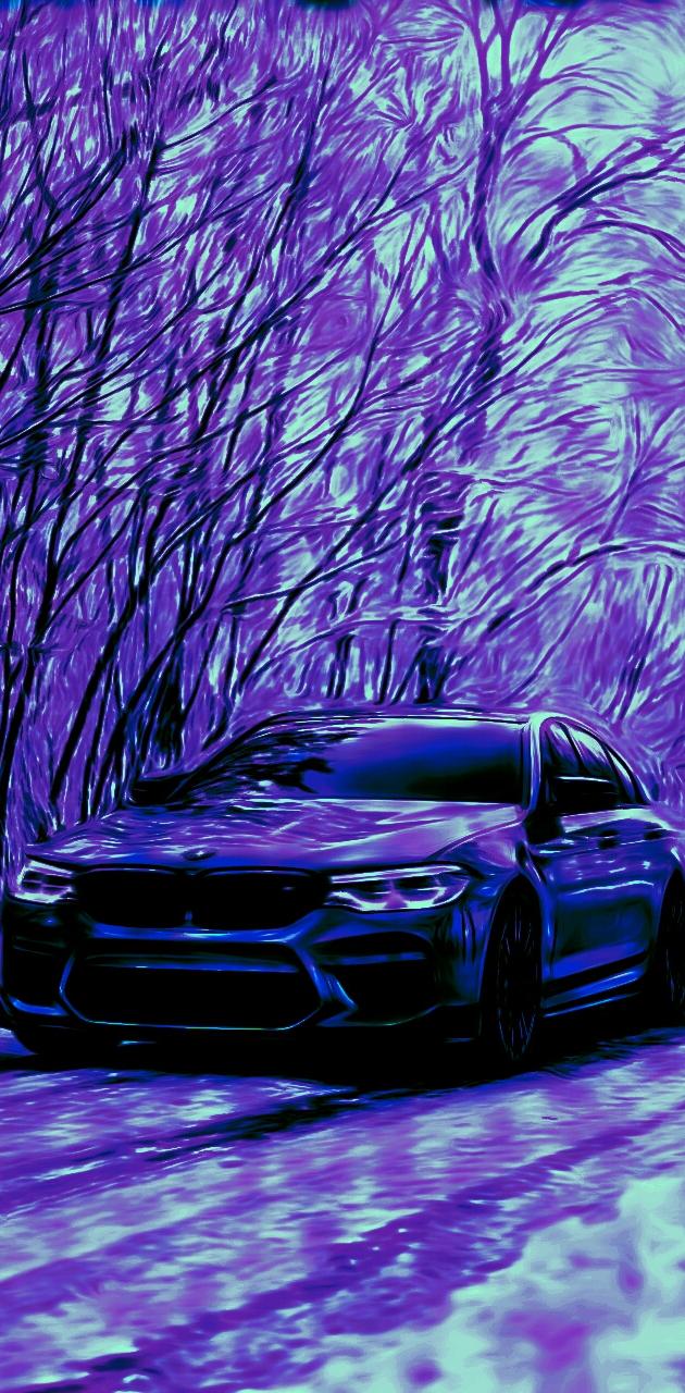A car in a purple forest - BMW
