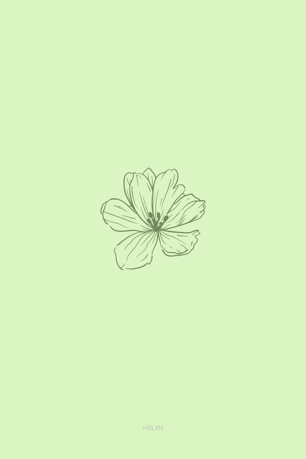 A flower on green background - Pastel minimalist