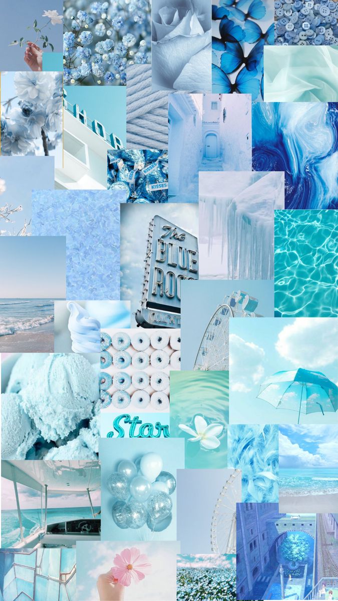 light blue collage. Blue wallpaper iphone, Girl iphone wallpaper, Beautiful summer wallpaper