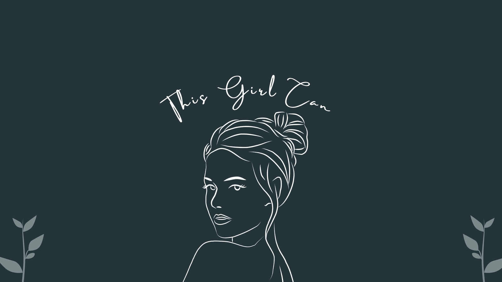 This Girl Can logo, with a woman's profile in white on a dark blue background - Dark green