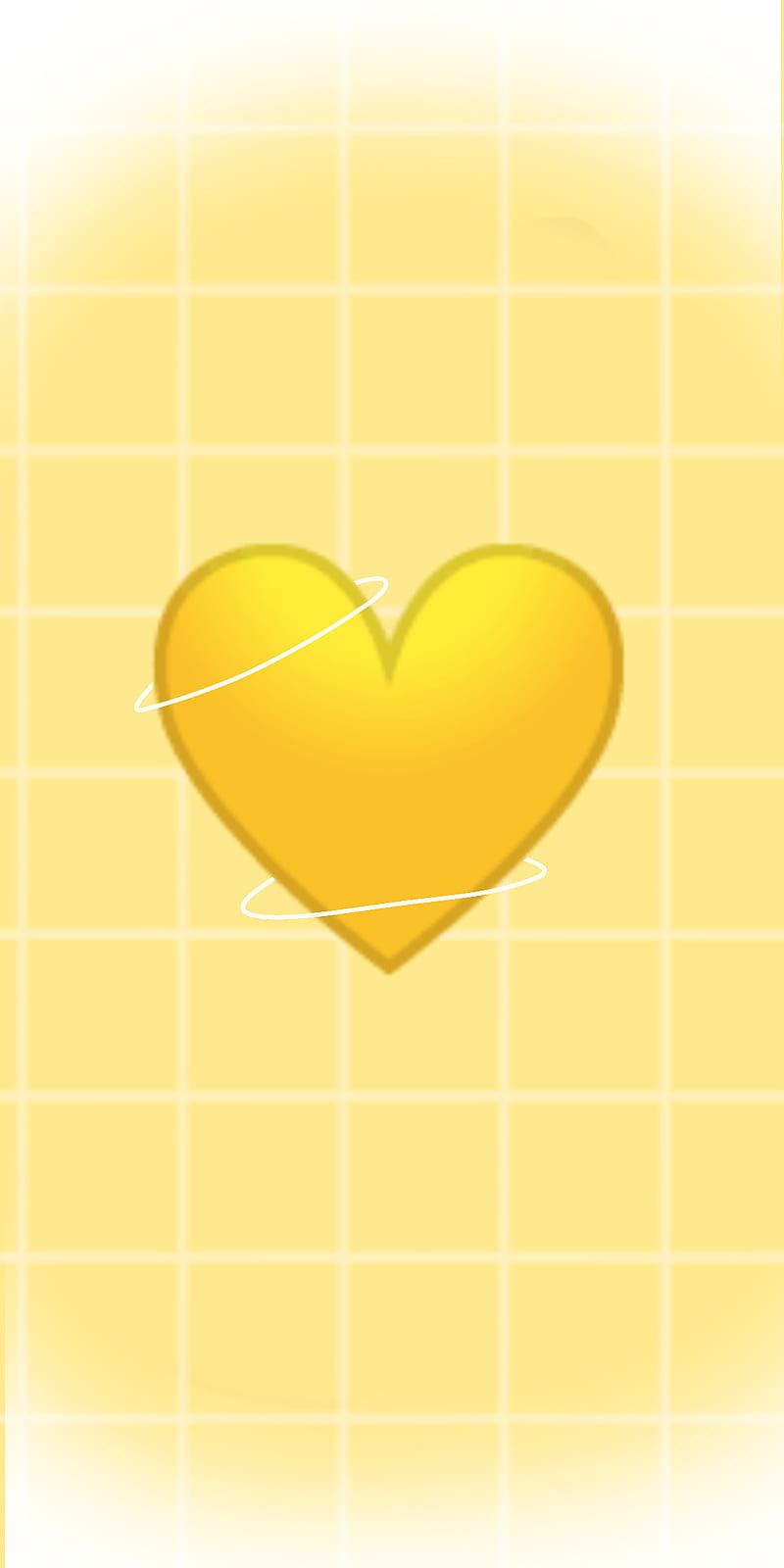 A yellow heart on top of some squares - Emoji