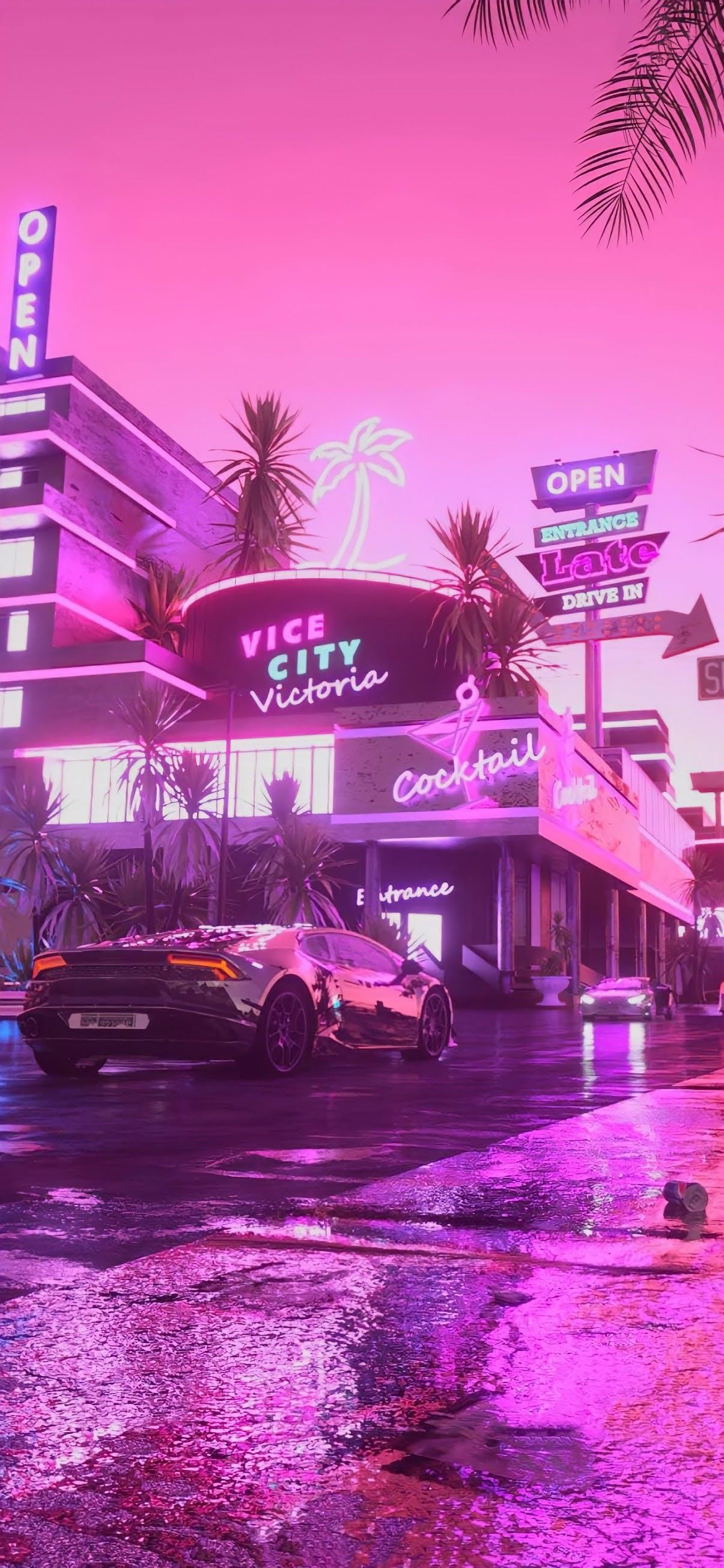 Vice city wallpaper for mobiles and tablets - Purple, vaporwave, Miami, pink