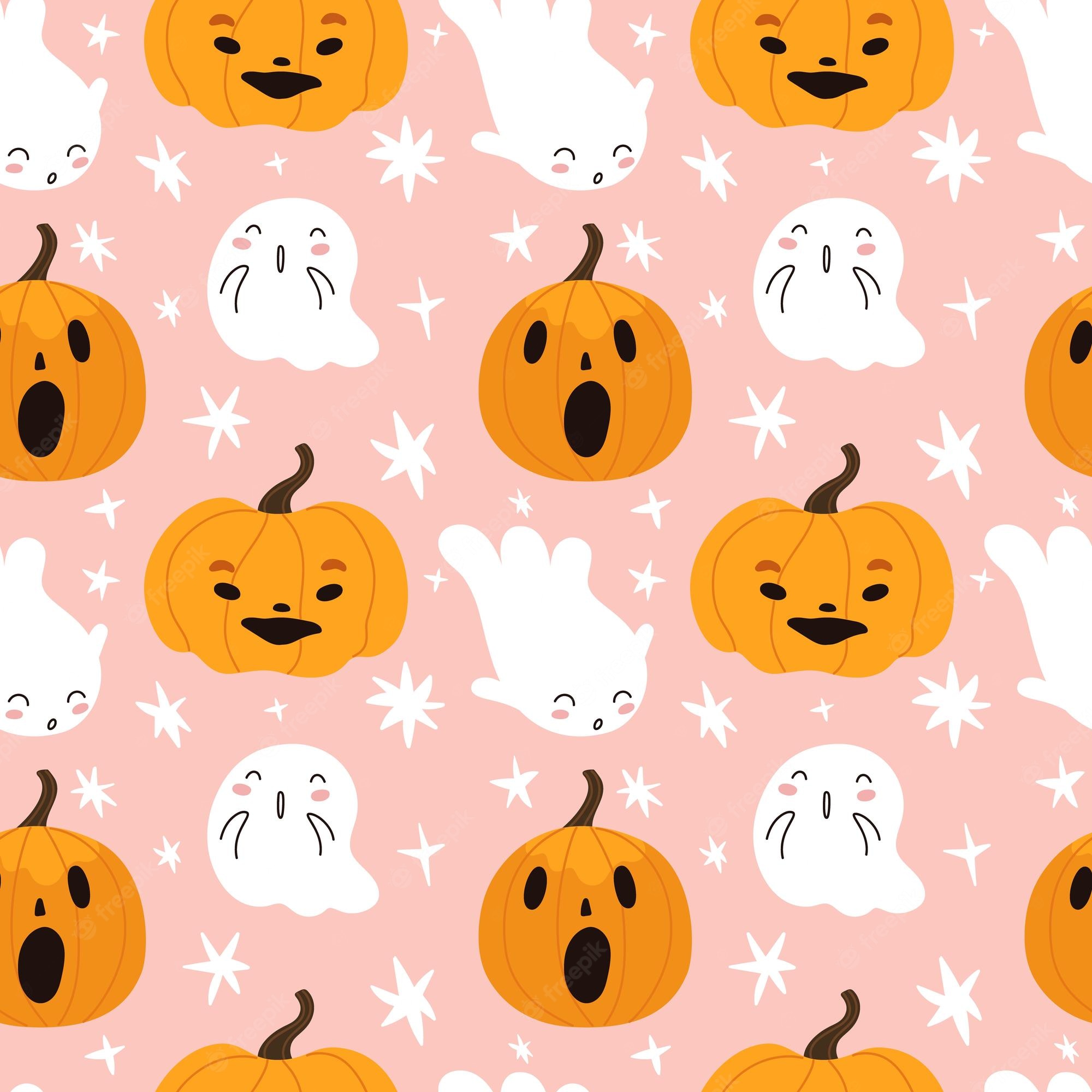 A pattern of cute Halloween elements - Cute Halloween
