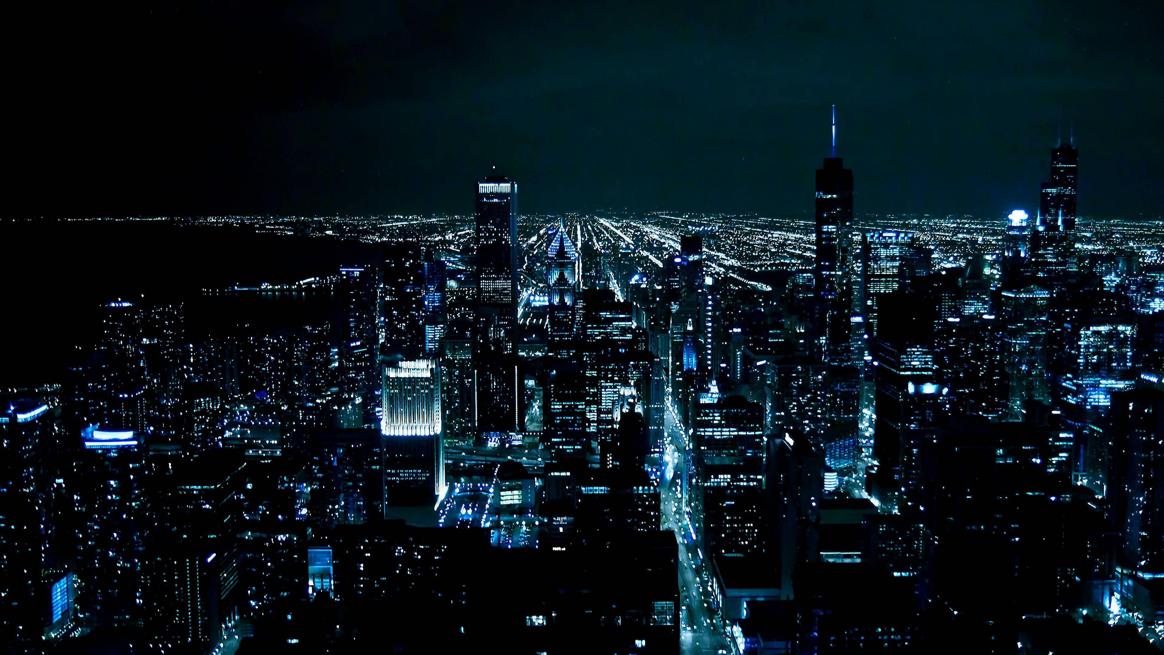 Chicago Night 8K Wallpaper, HD City 4K Wallpaper, Image, Photo and Background