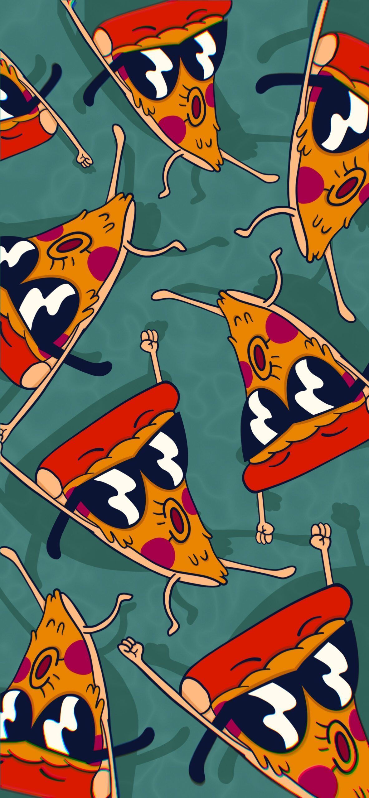 A cartoon pizza with sunglasses on it - Pizza