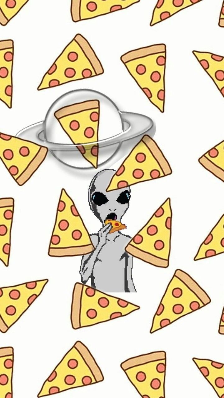 A close up of an alien eating pizza - Pizza
