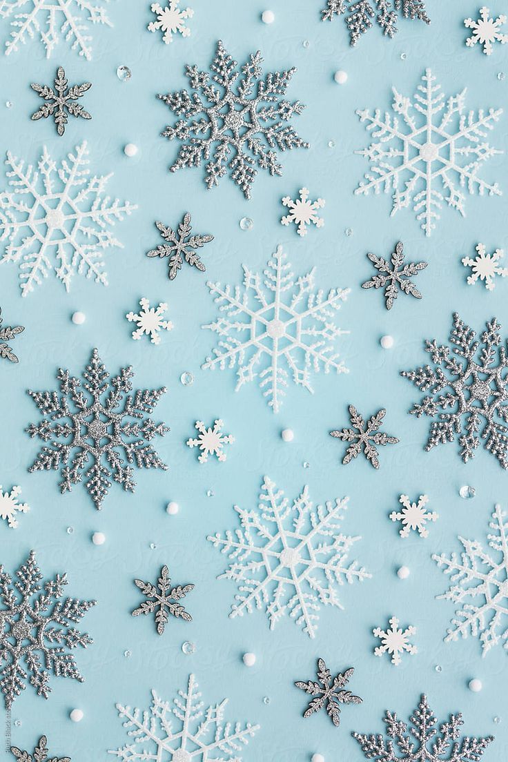 Snowflakes on a blue background - Snowflake