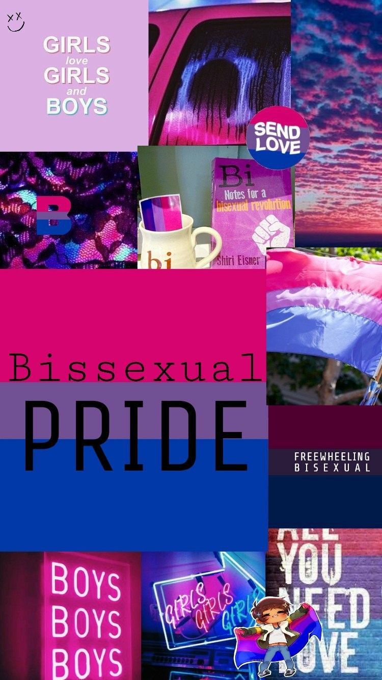 A collage of images with the words bisexual pride - Bisexual
