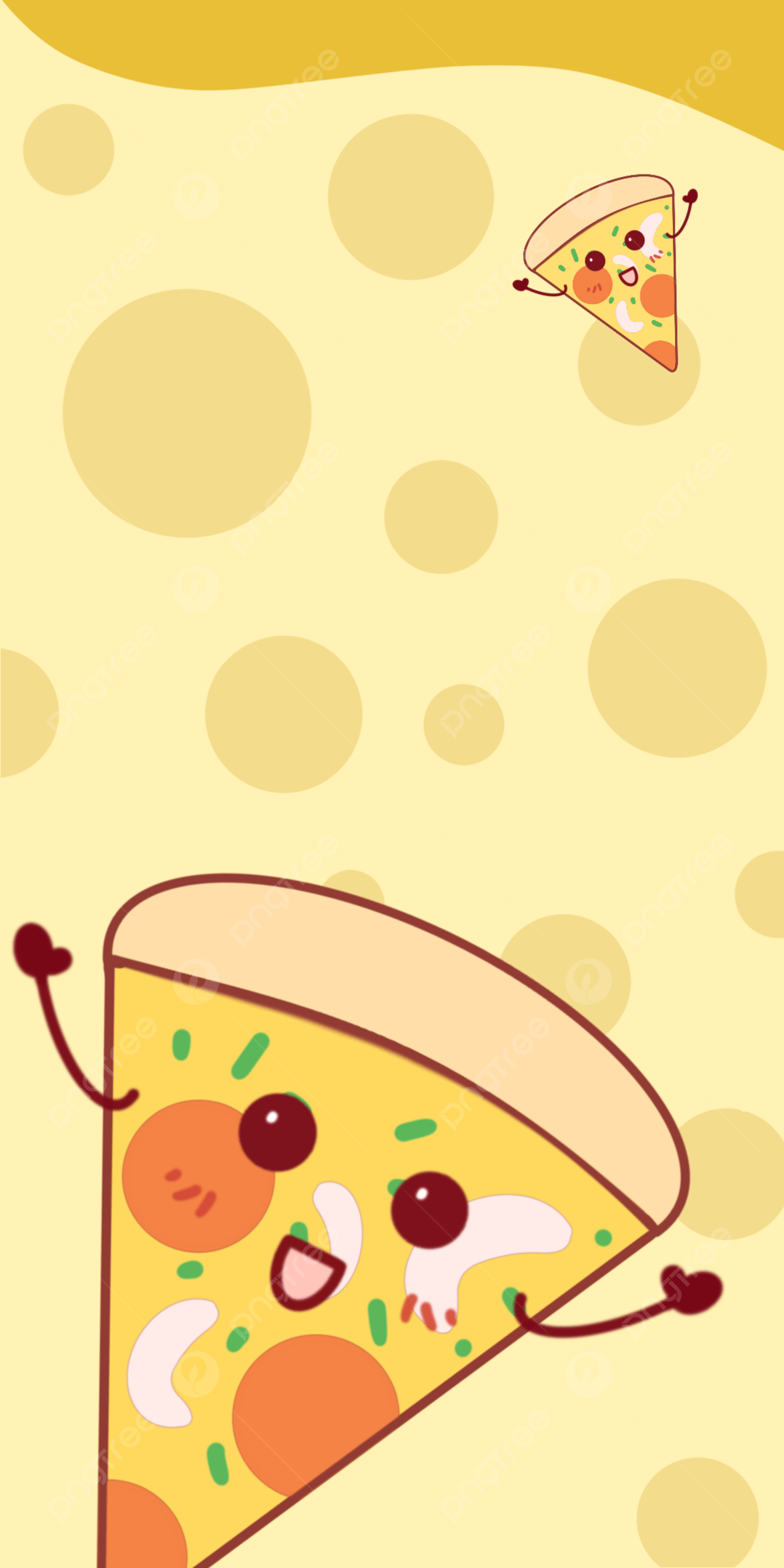Pizza Punching Mobile Phone Wallpaper Background, Cute, Food, Phone Wallpaper Background Image for Free Download