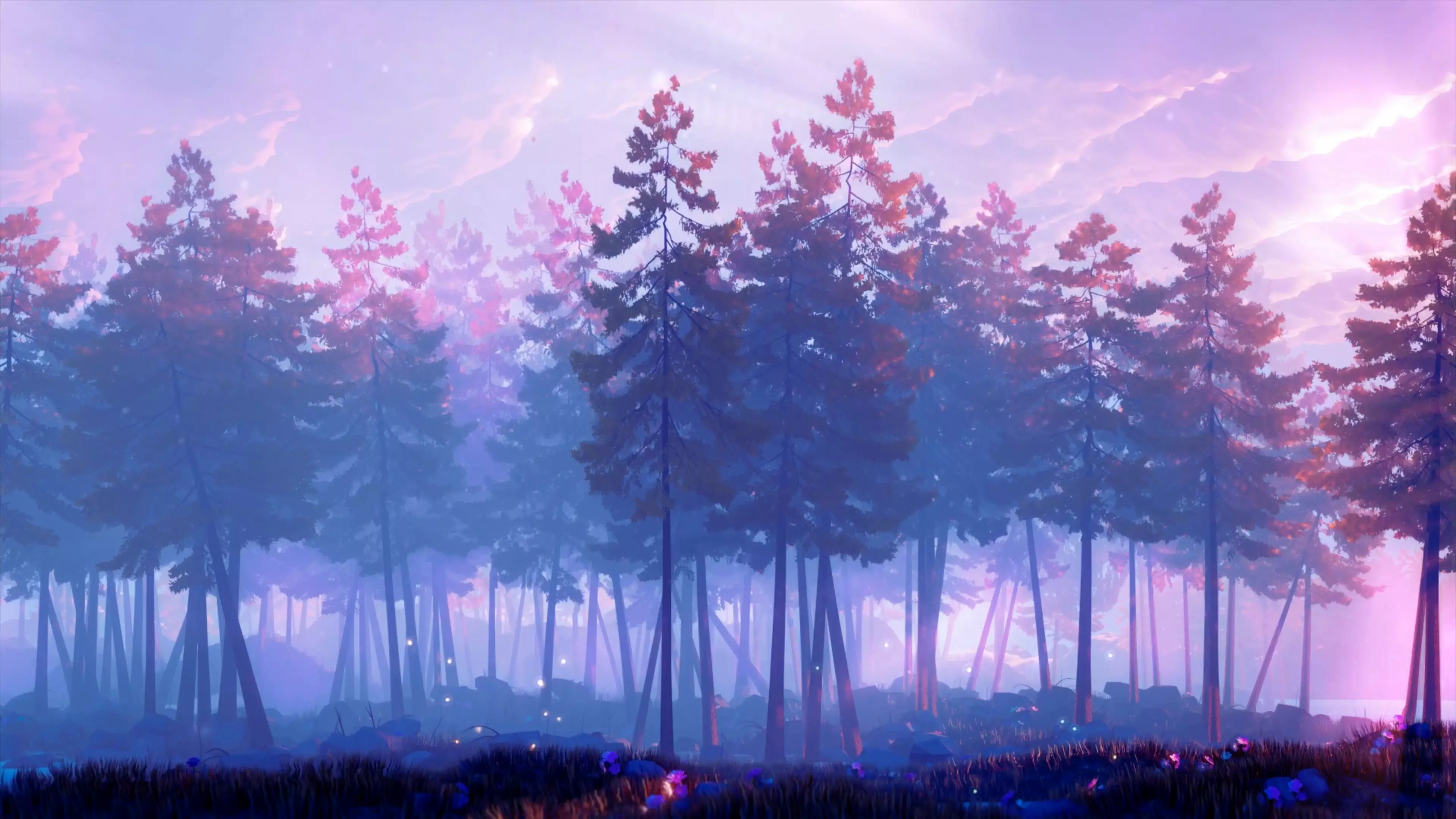 Video wallpaper Aesthetic Pine Forest (Landscapes)