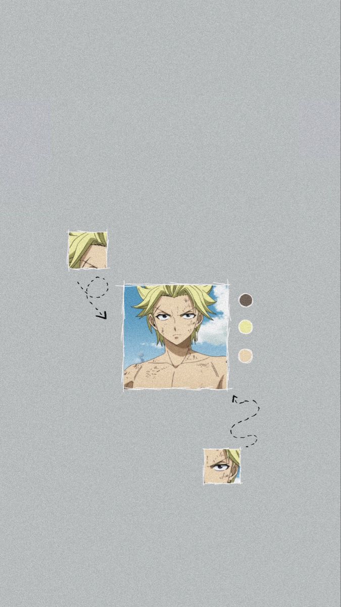 Grey background with small pictures of the character from Dr. Stone - Anime