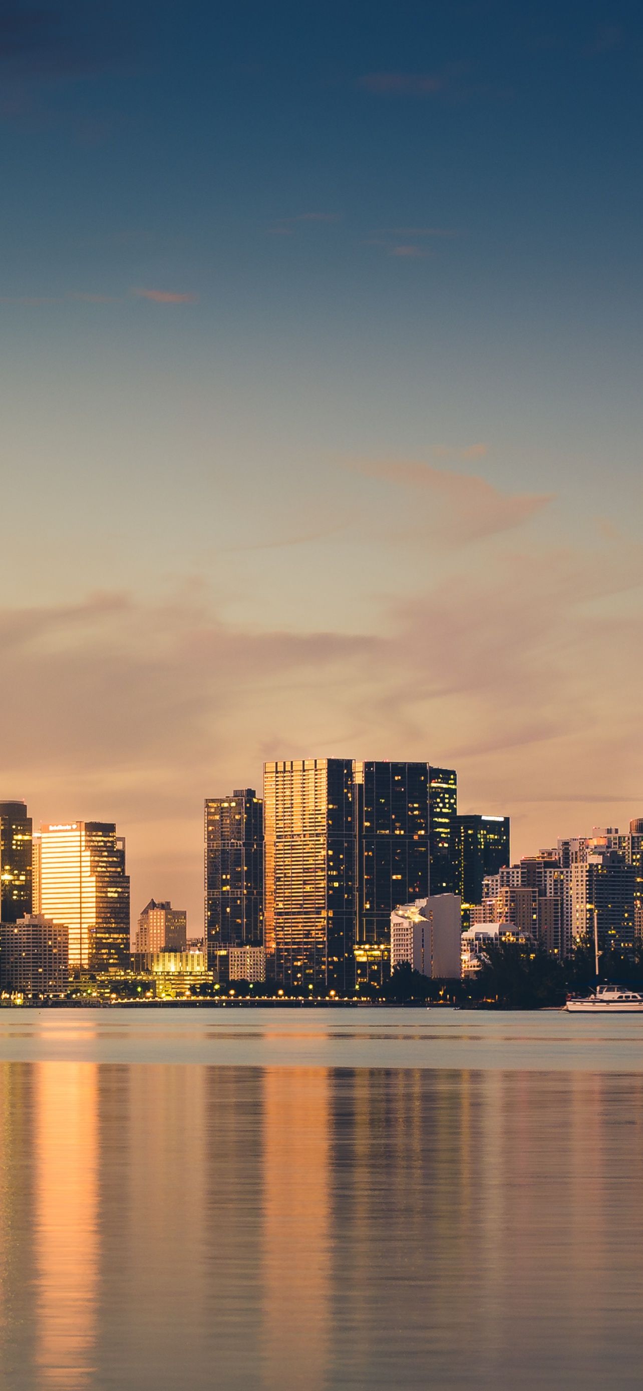 IPhone wallpaper of a cityscape during sunset - Miami