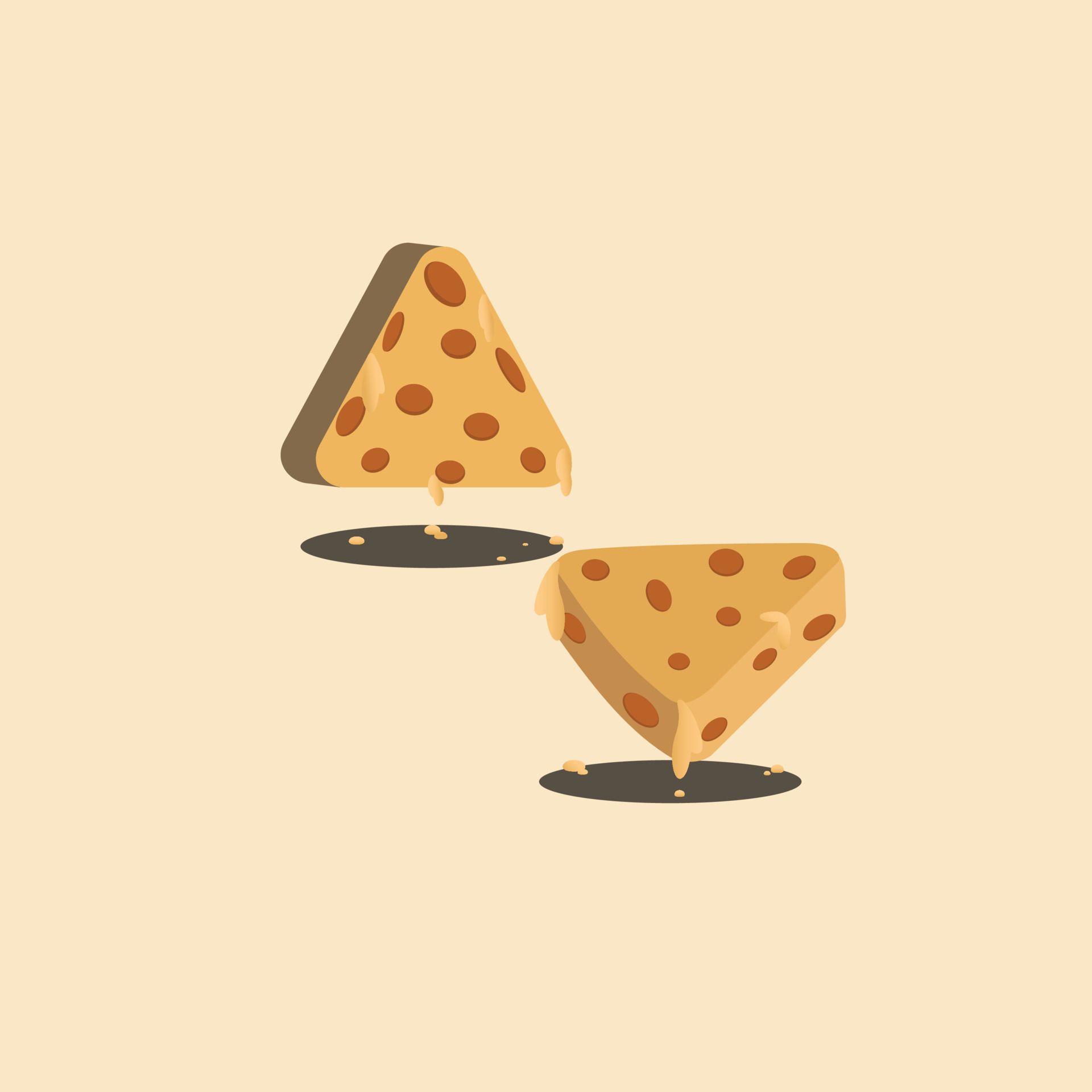 Cartoon cheese, isolated, illustration
