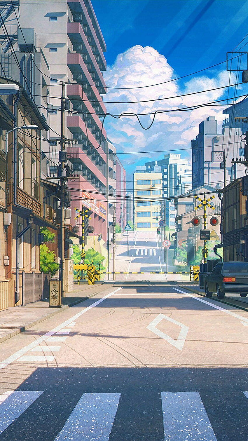 Aesthetic anime street wallpaper for phone. - Anime city