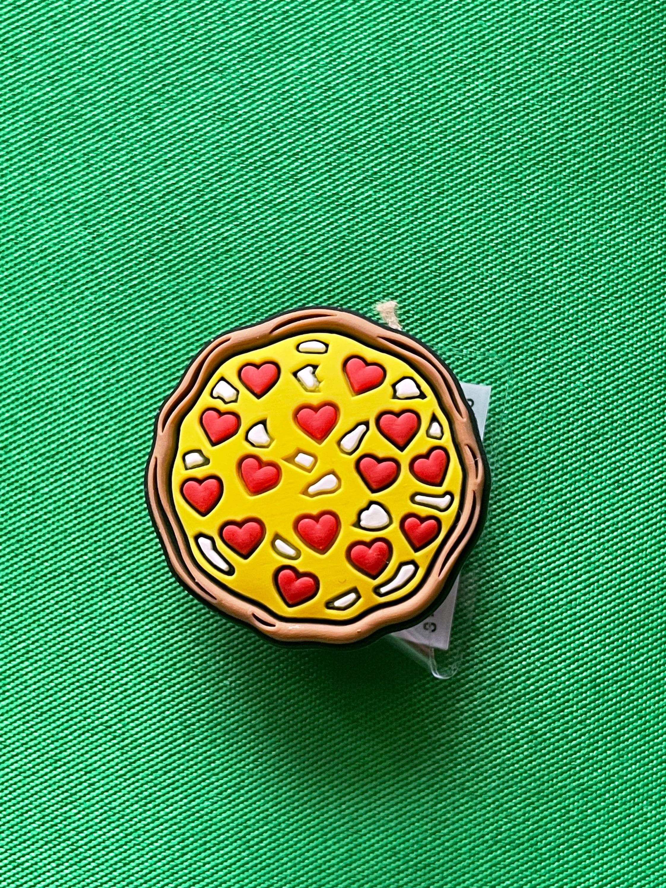 Pizza With Heart Pepperonis Shoe Charm