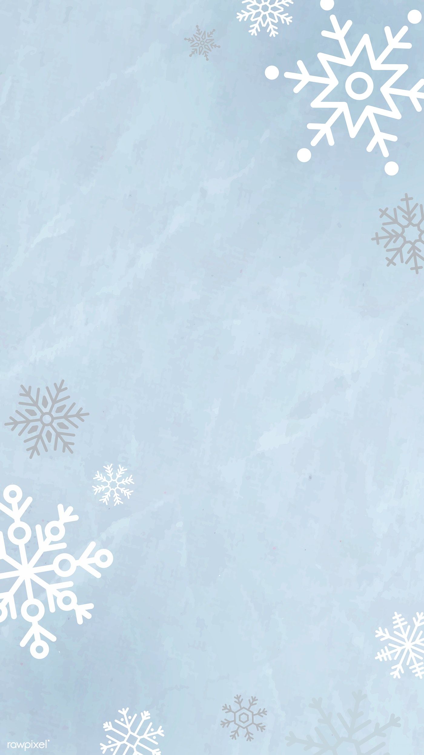 Aesthetic winter background with snowflakes on a blue watercolor background. Vector illustration.  - Snowflake
