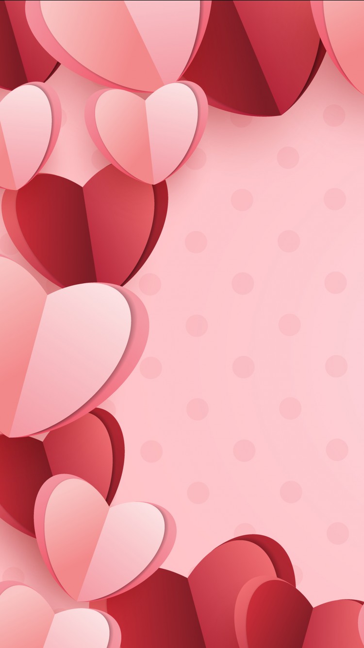 Red Pink Hearts Happy Valentine's Day Pink Background 4K 5K HD Valentine's Day Wallpaper