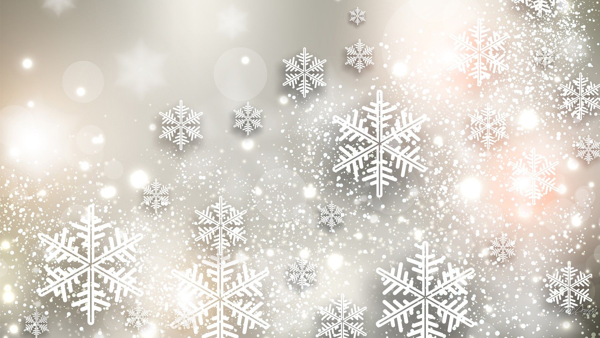 Christmas snowflakes on a gray background - Snowflake