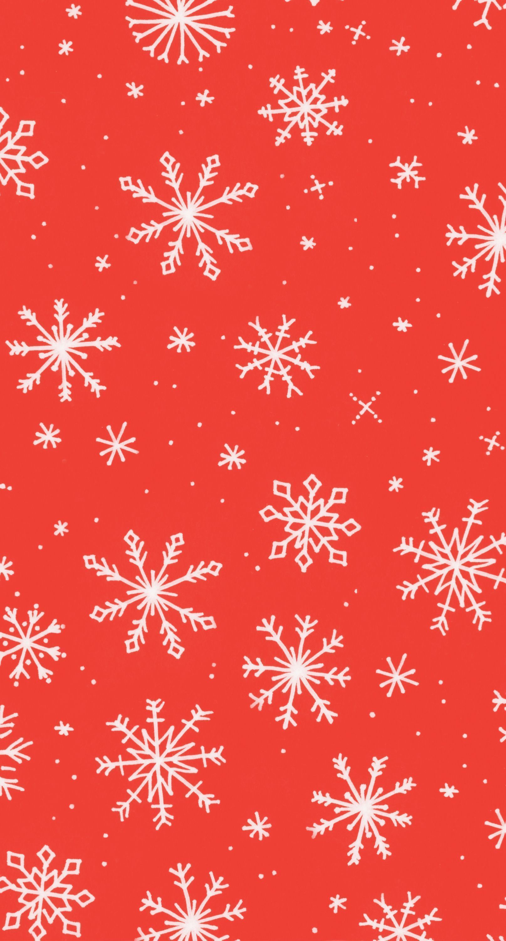 Red background with white snowflakes - Snowflake