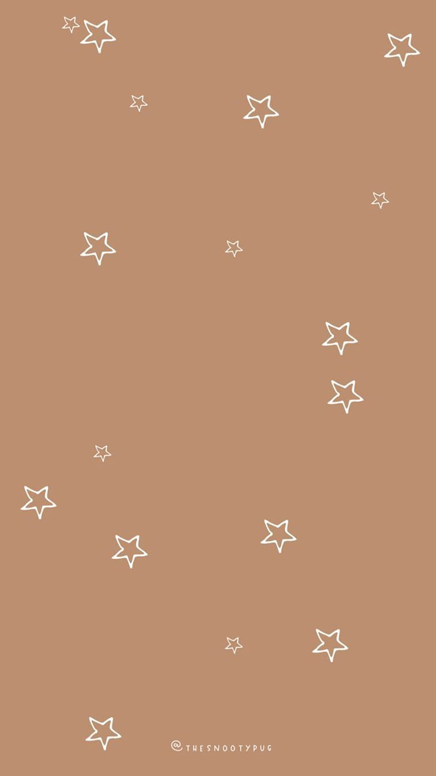 Brown background with white stars cute backgrounds for your phone phone wallpaper ideas - Warm