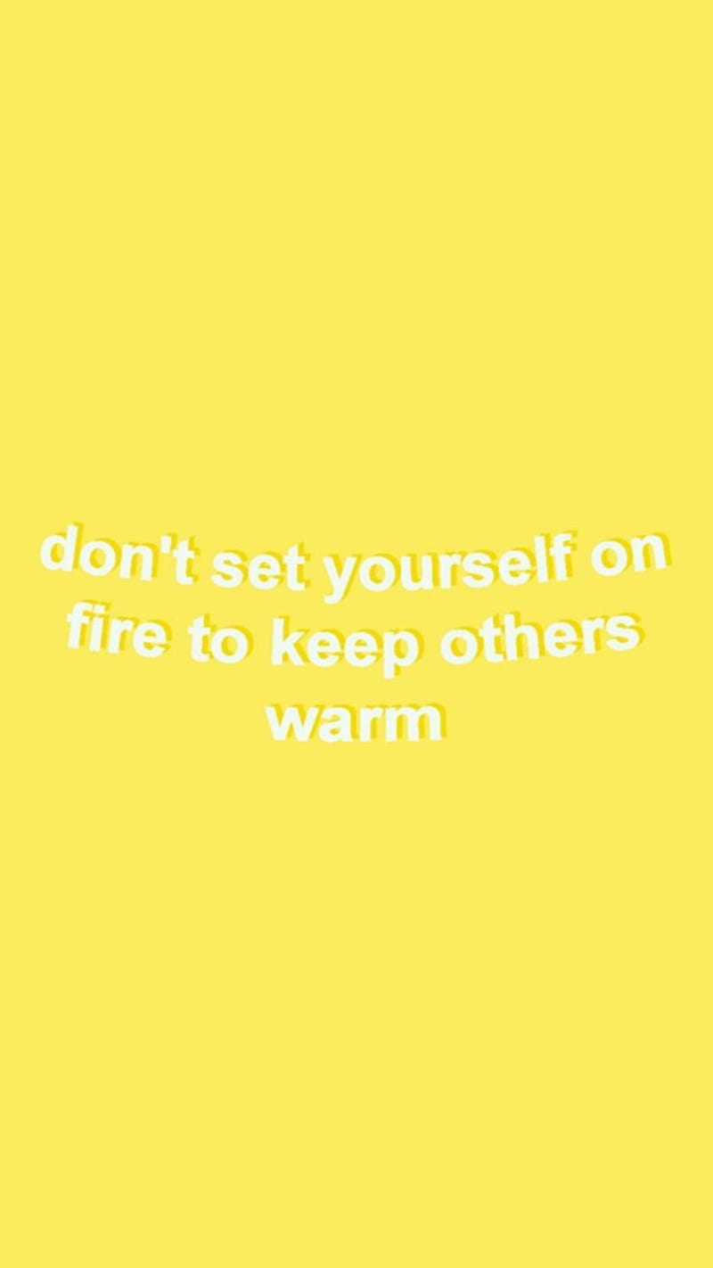 FIREQUOTE, aesthetic, basic, love, quote, sayings, simple, tumblr, white, yellow, HD phone wallpaper