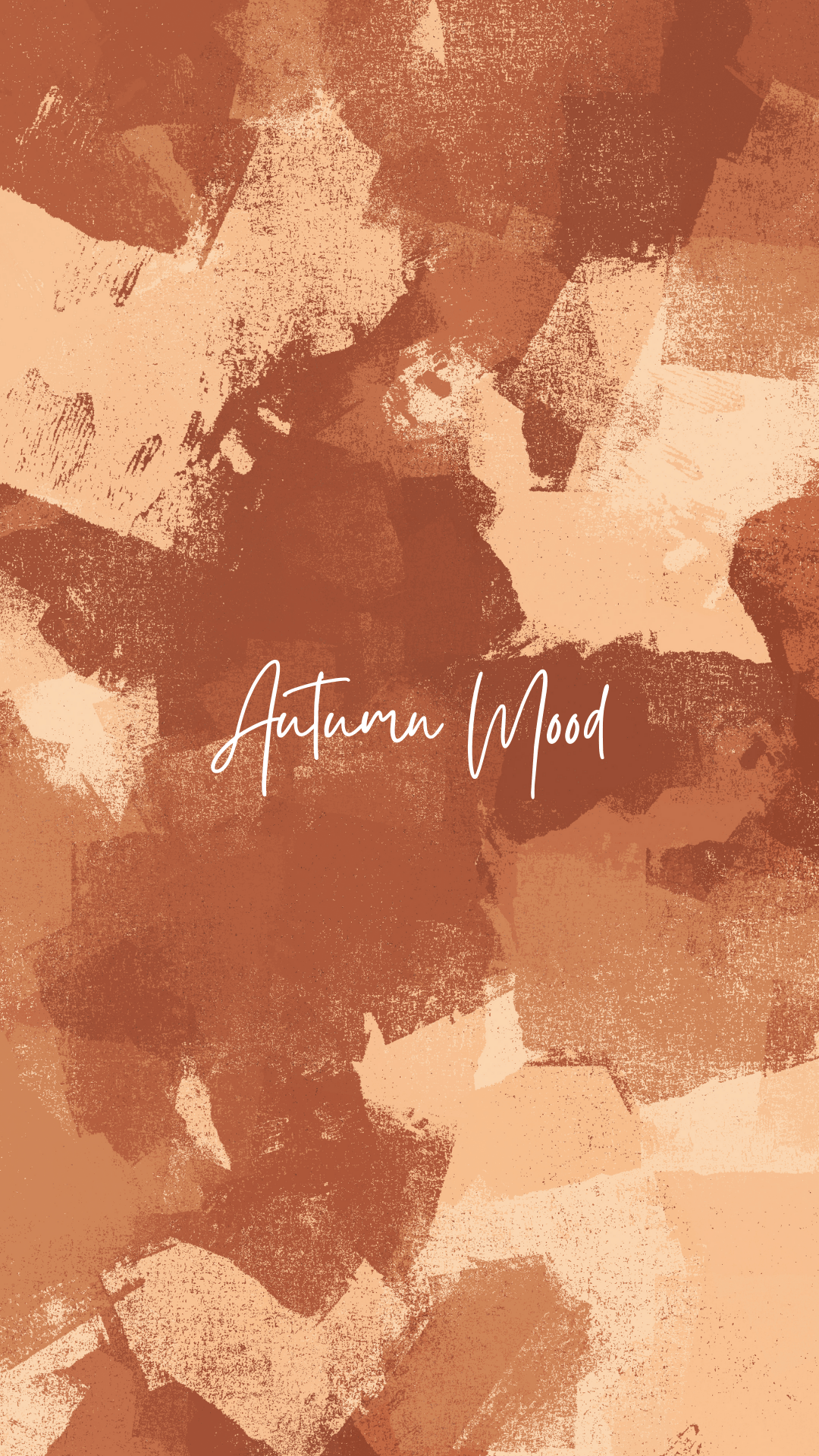 Autumn in mind - a brown and orange abstract painting - Warm, cozy