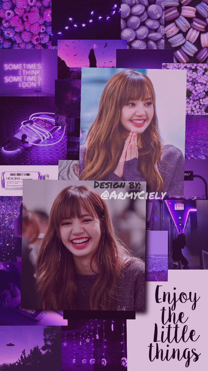 A purple aesthetic wallpaper of Rosé from BLACKPINK - BLACKPINK