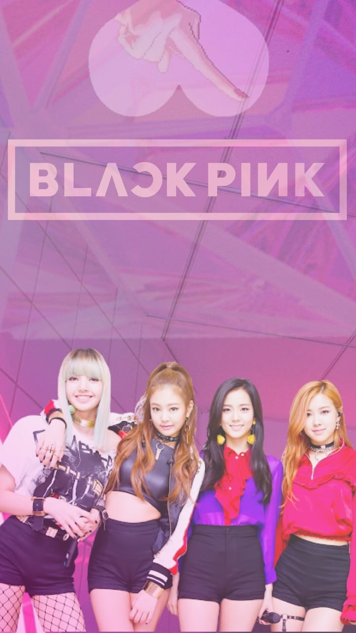 A poster with four girls standing together - BLACKPINK