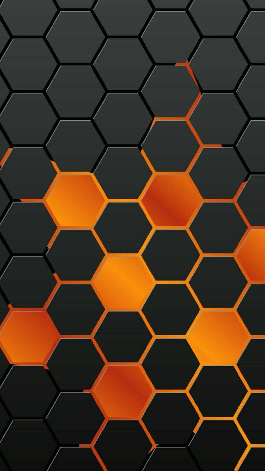 Orange hexagonal background - Dark orange