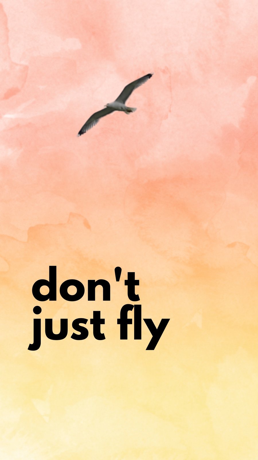 A bird flying over the words don't just fly - Pansexual