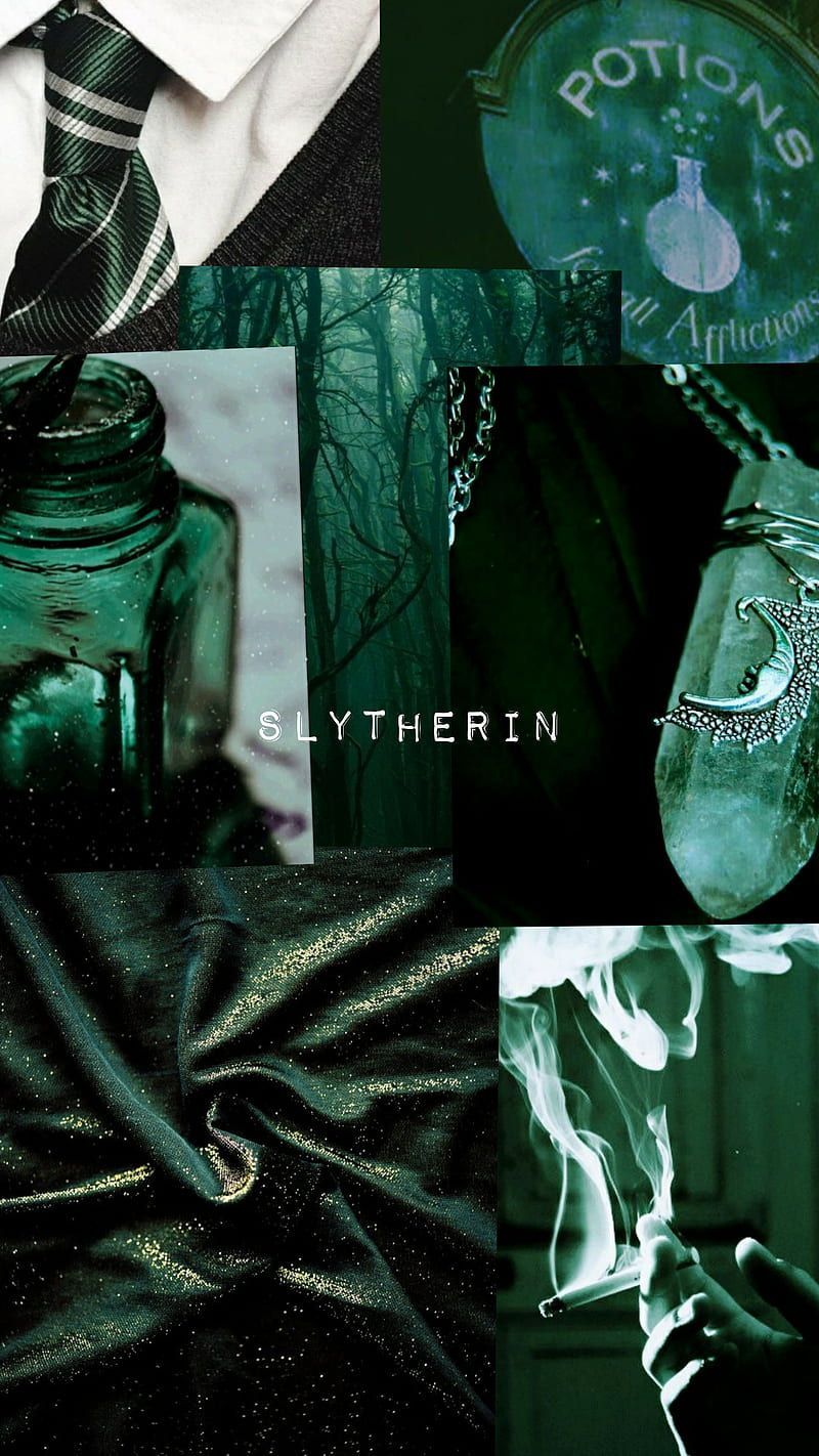 Slytherin aesthetic, green, harry potter, hogwarts, loki, snake, HD phone wallpaper