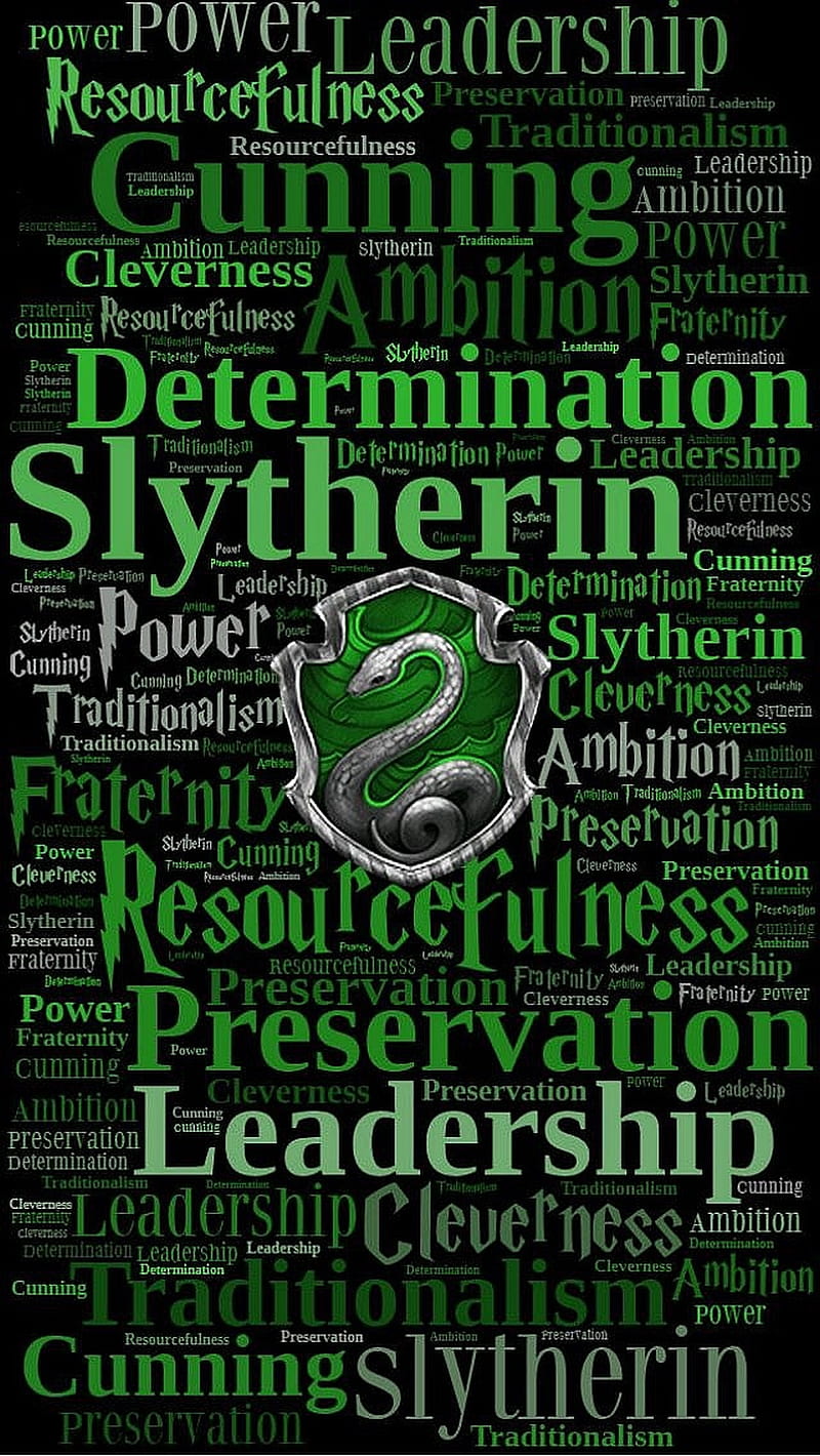 A poster of the Slytherin house words. - Slytherin