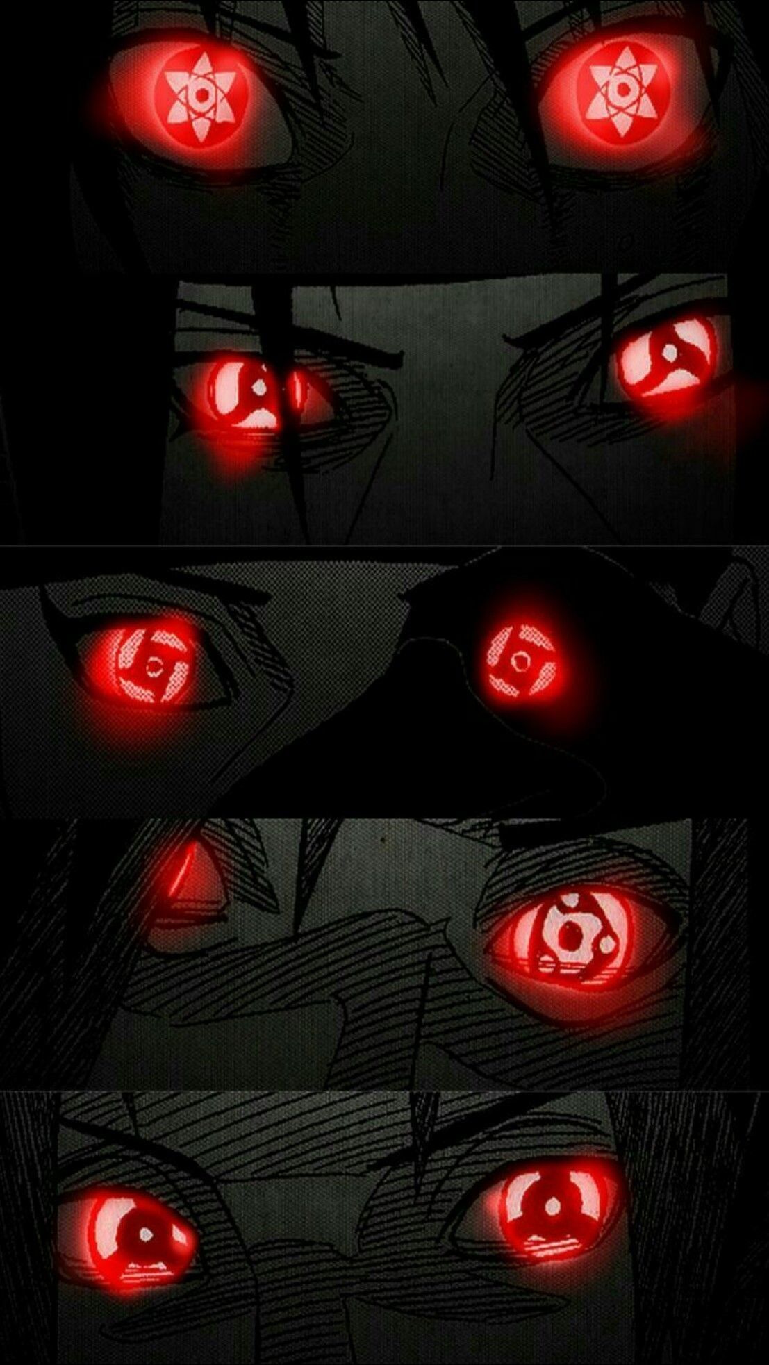 Anime eyes with red glowing lights - Itachi Uchiha