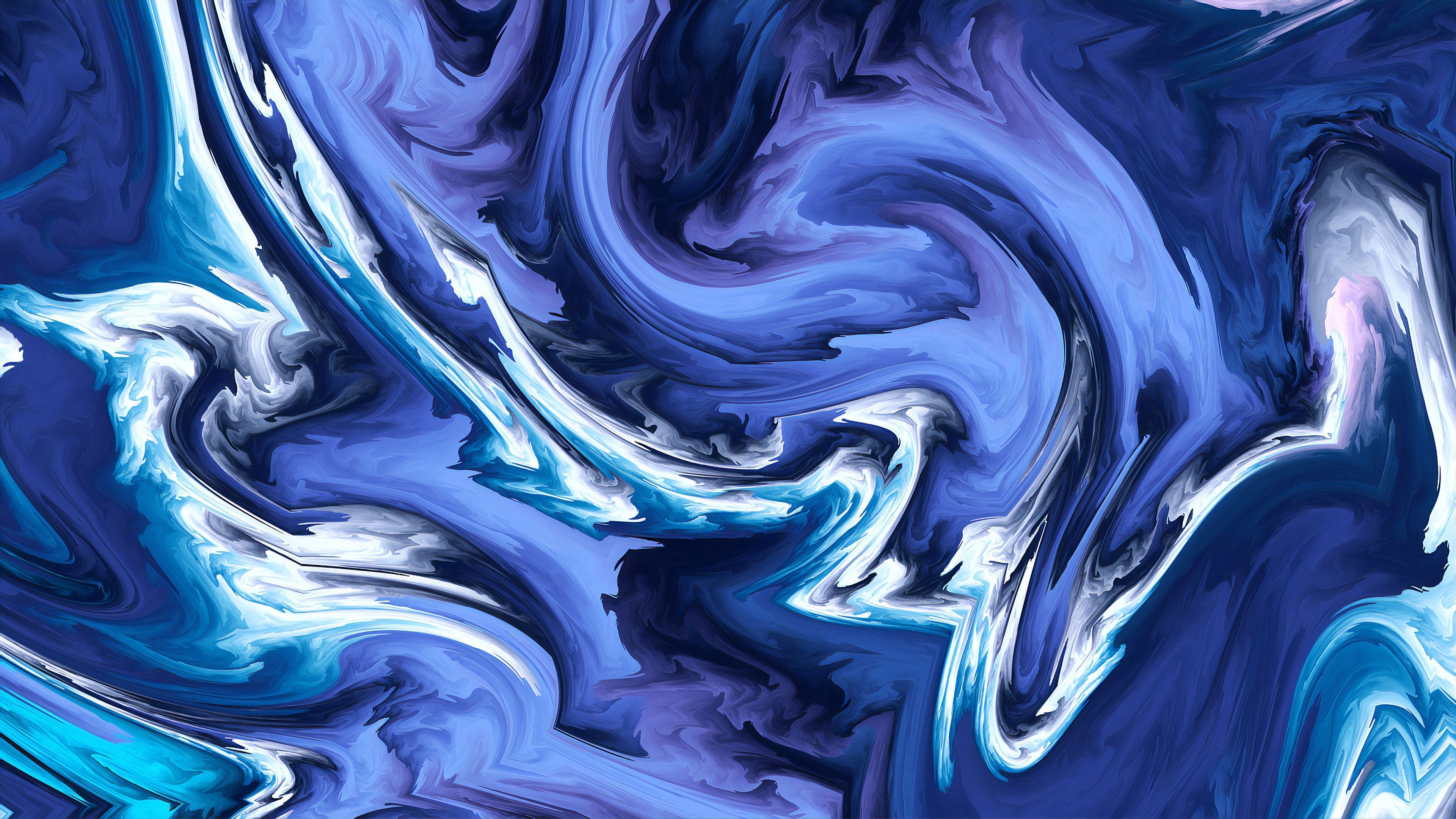 A blue and white abstract painting - Blue, 3840x2160, HD