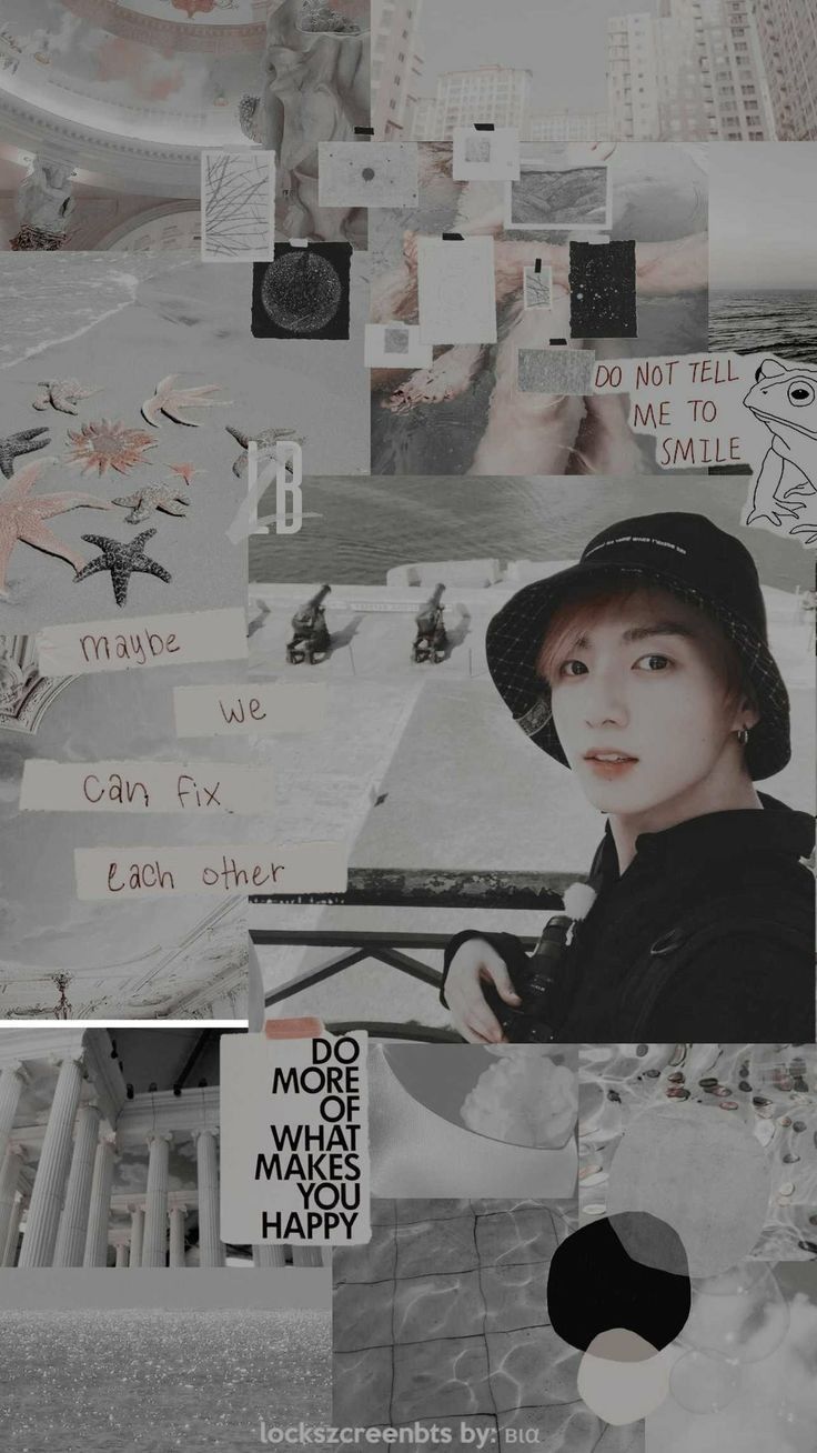 A collage of pictures with different images - Jungkook