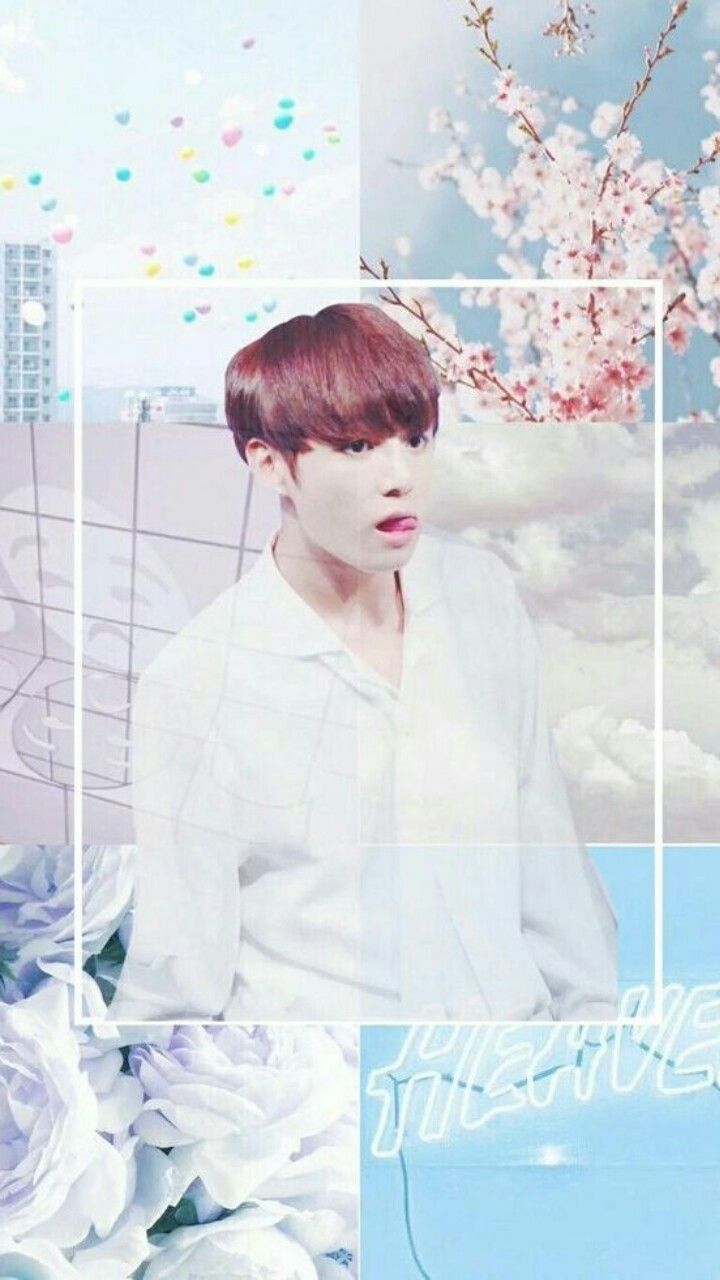 A collage of pictures with different backgrounds - Jungkook